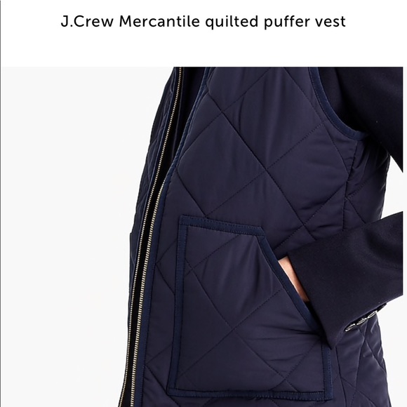 J.Crew Puffer Vest - Navy - Picture 3 of 5